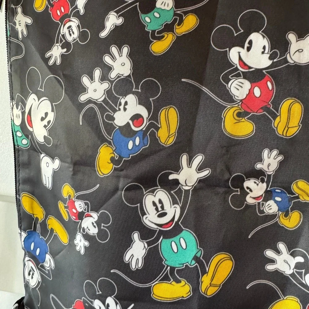 Disney‎ World Mickey Mouse Drawstring Backpack Black Lightweight Bag